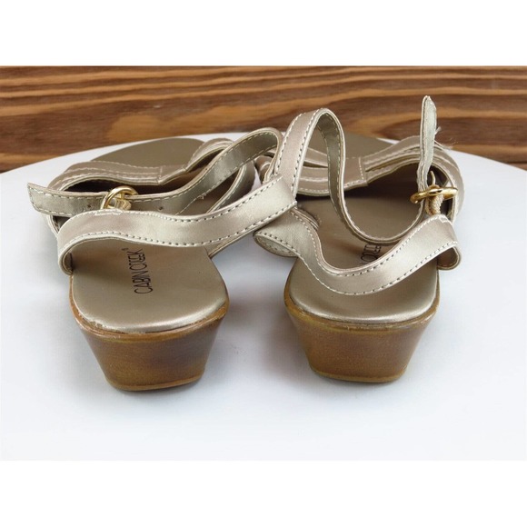 Cabin Creek Size 7 M Women Sandal Ankle Strap Beige Synthetic - Picture 7 of 10